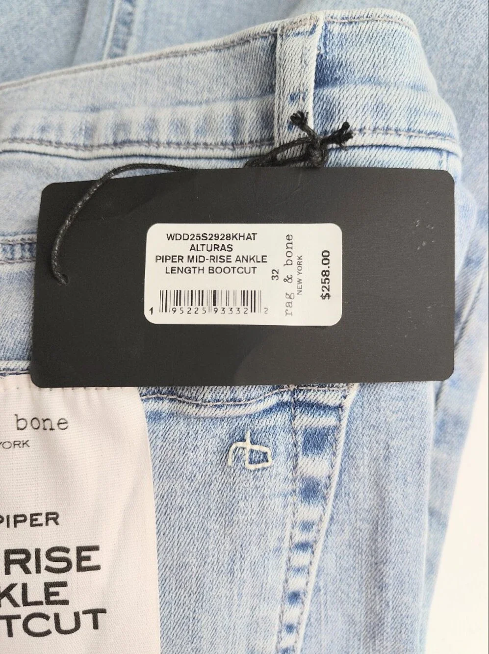 Rag & Bone Piper Mid-rise Ankle Length Bootcut Jeans Women's Size 32 Alturas